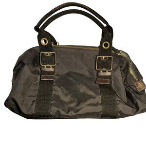 GAP vintage 90s black Sage green lined duffle satchel shoulder bag purse